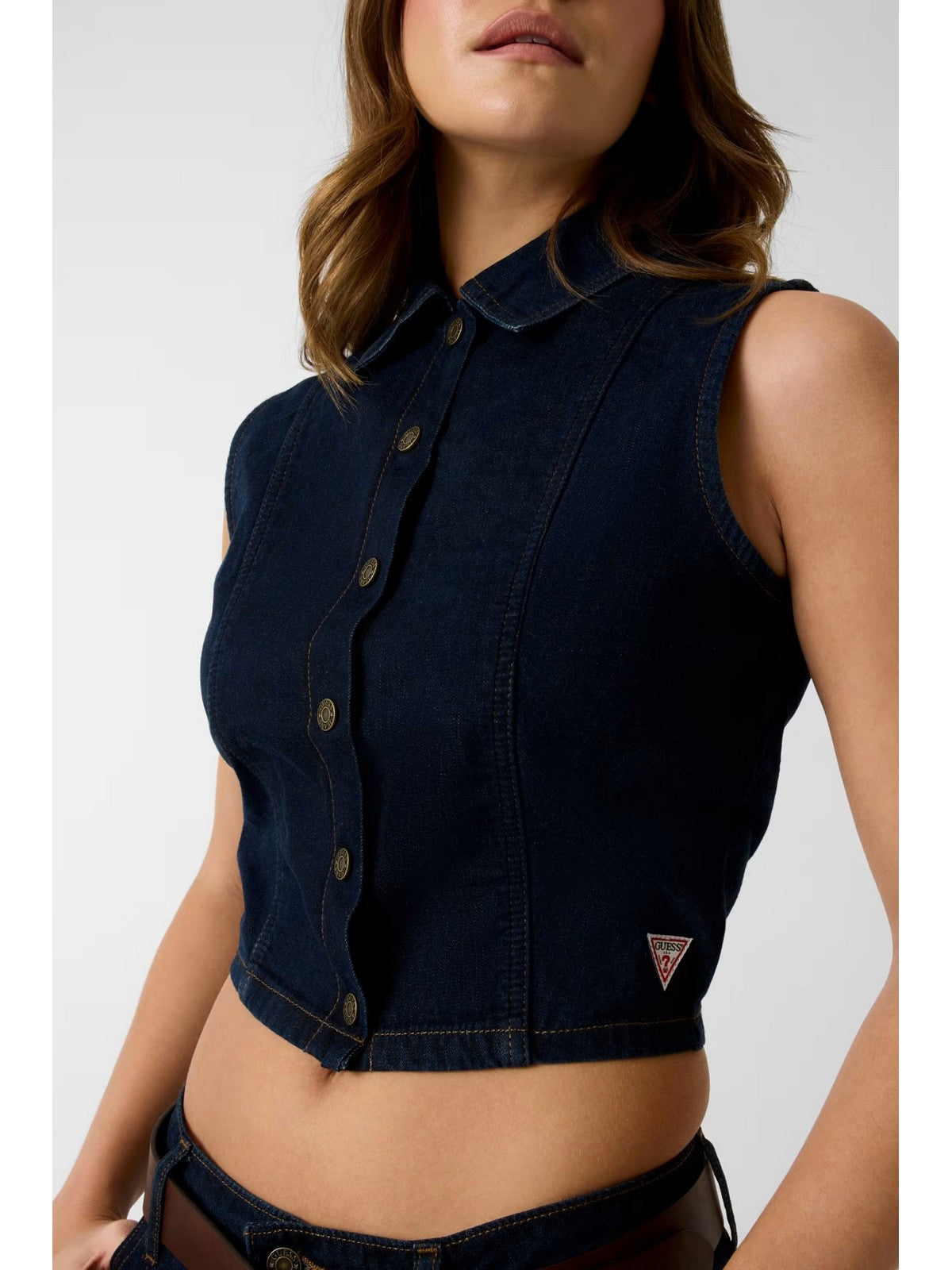 GUESS Gilet Donna GJ CROPPED TOP W6GHZ9 D7971 GSMM GJ SUMMER VINTAGE DA