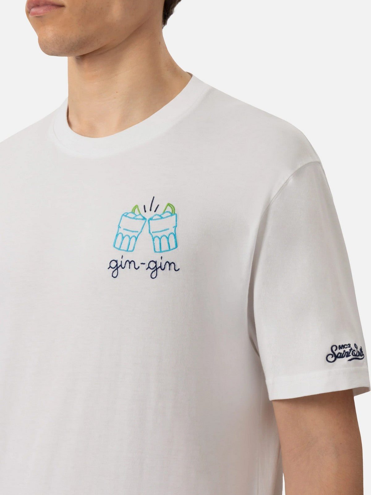 MC2 SAINT BARTH T-shirt Uomo PORTOFINO 04379L GIN GIN 01N EMB