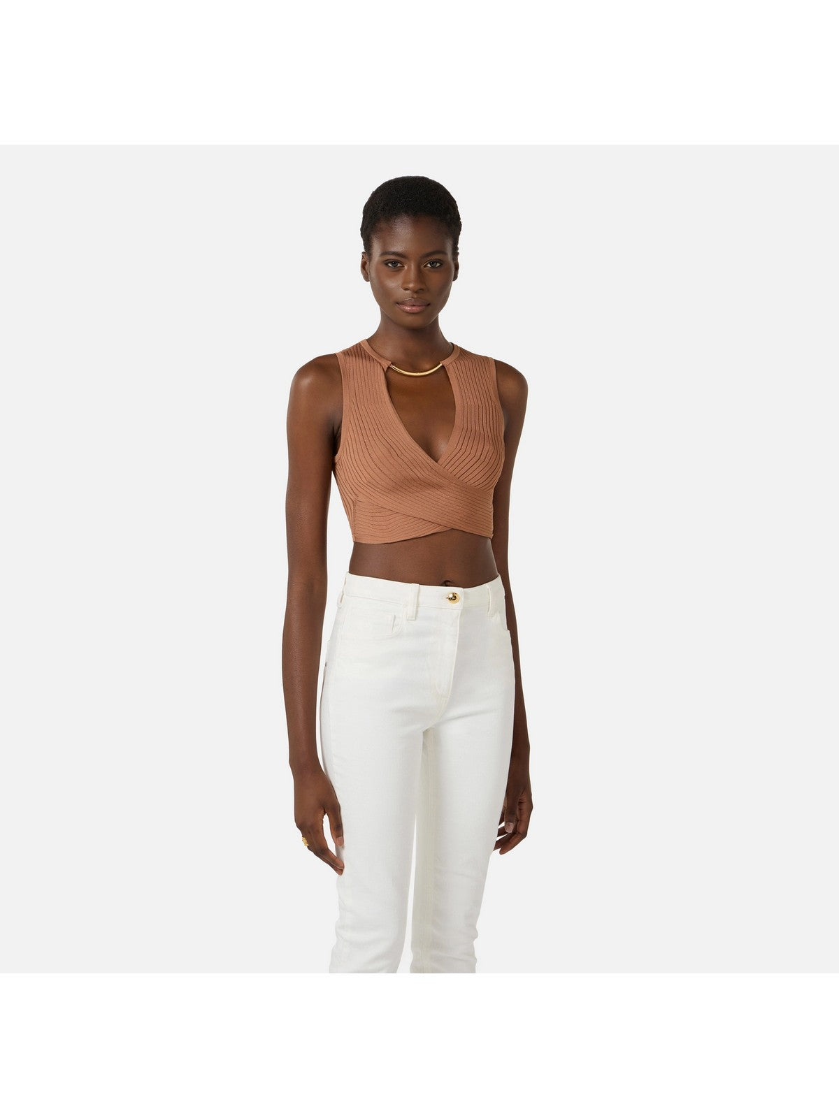 ELISABETTA FRANCHI Top Donna TK76S61E2 600 CUOIO