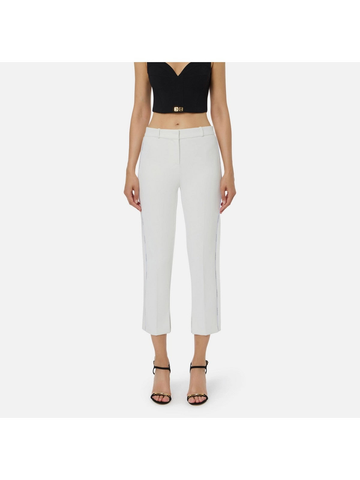 ELISABETTA FRANCHI Pantalone Donna PA08856E2 360 Avorio gioboutiqueweb