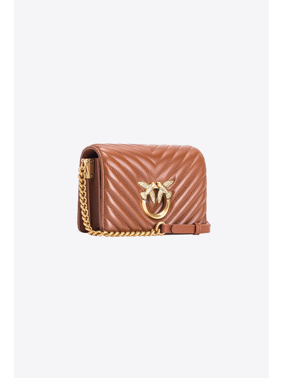 PINKO Borsa Donna Love Click Mini Sheep Nappa Ch 100067-A0GK L48Q Marrone gioboutiqueweb