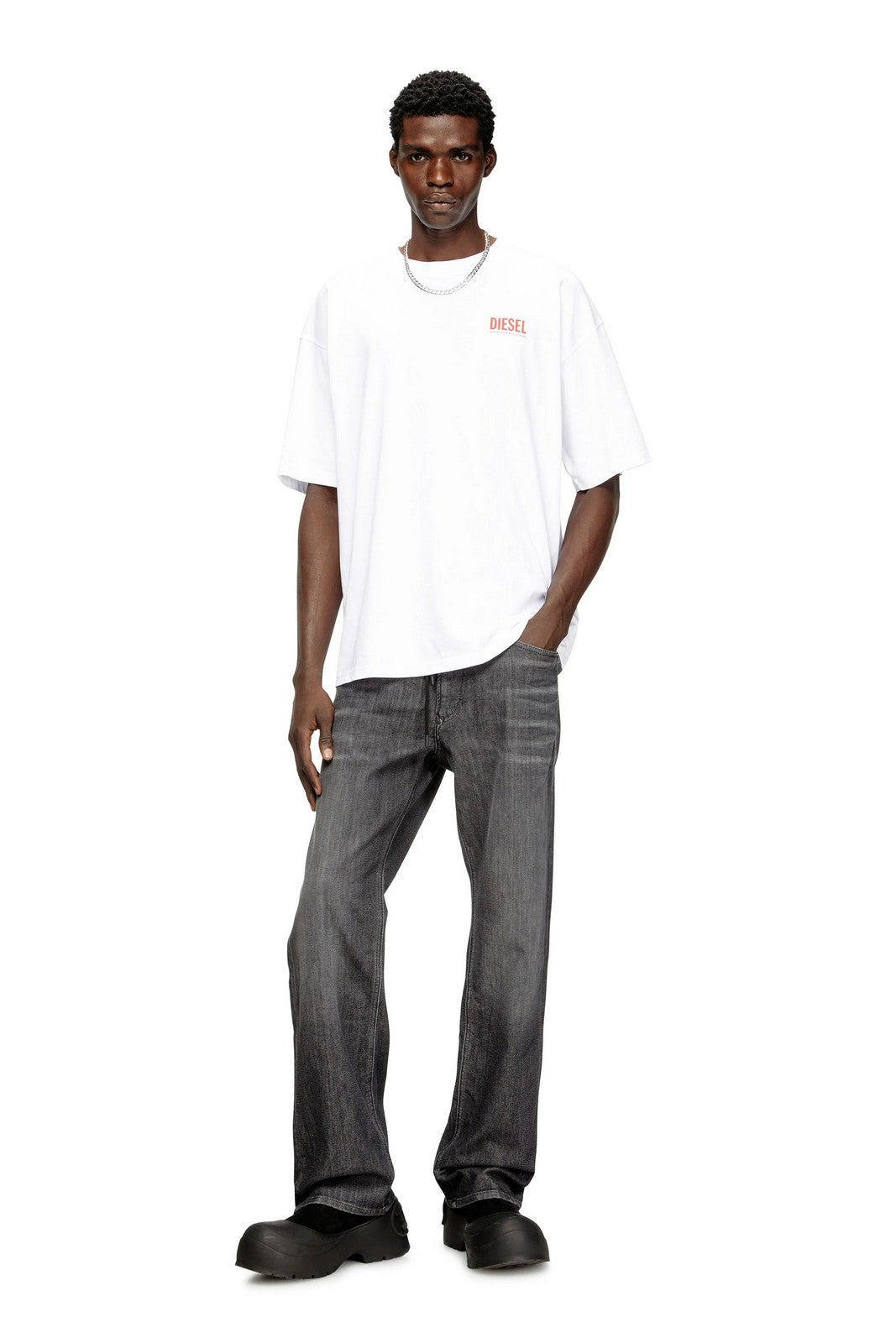 DIESEL T-shirt Homme T-BOXT-BISK T-SHIRT A20036 0EPCA 100 100 - BLANC