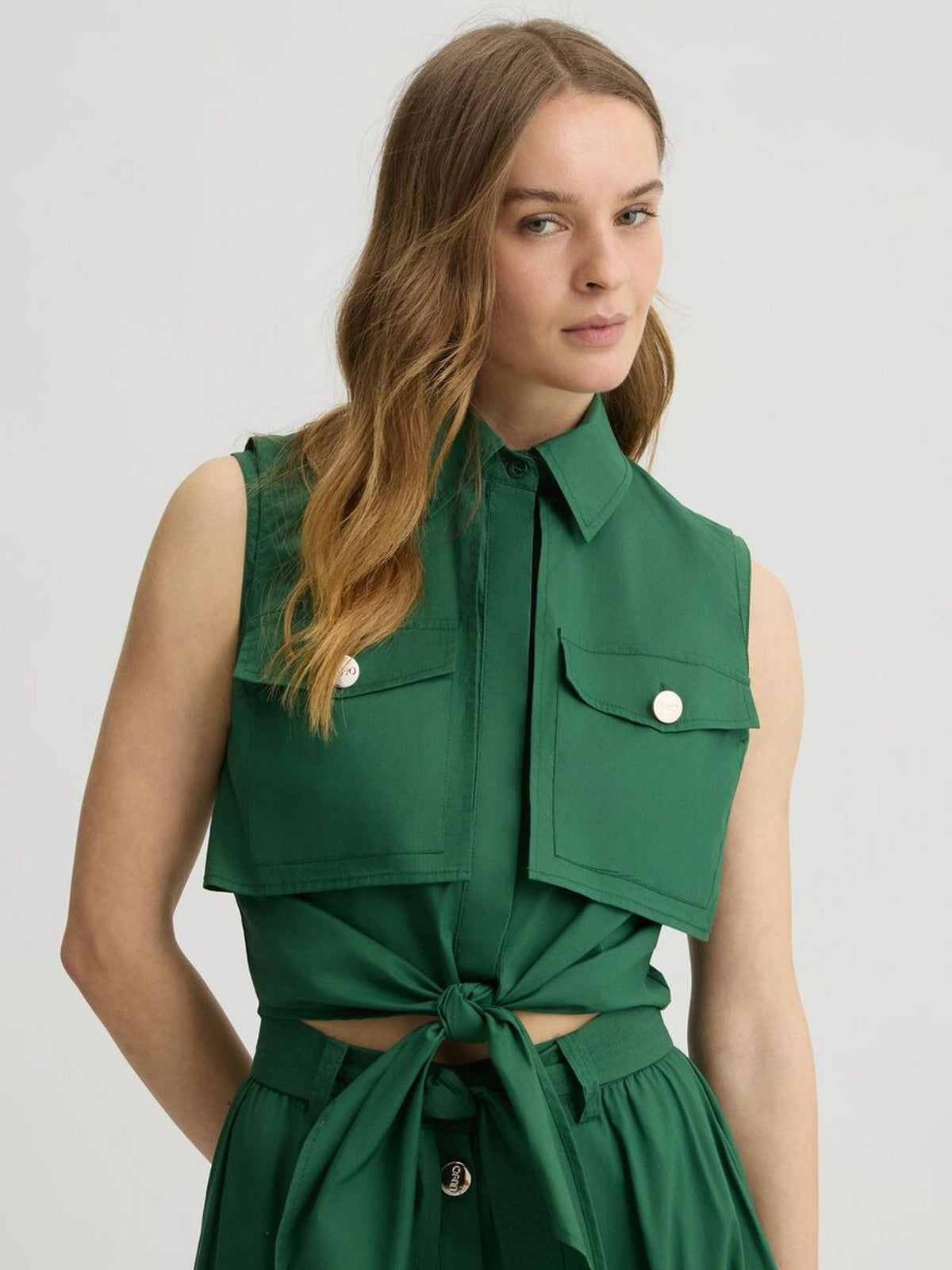 LIU JO BLACK Camicia Donna CA5408TS246 X0665 Verde gioboutiqueweb