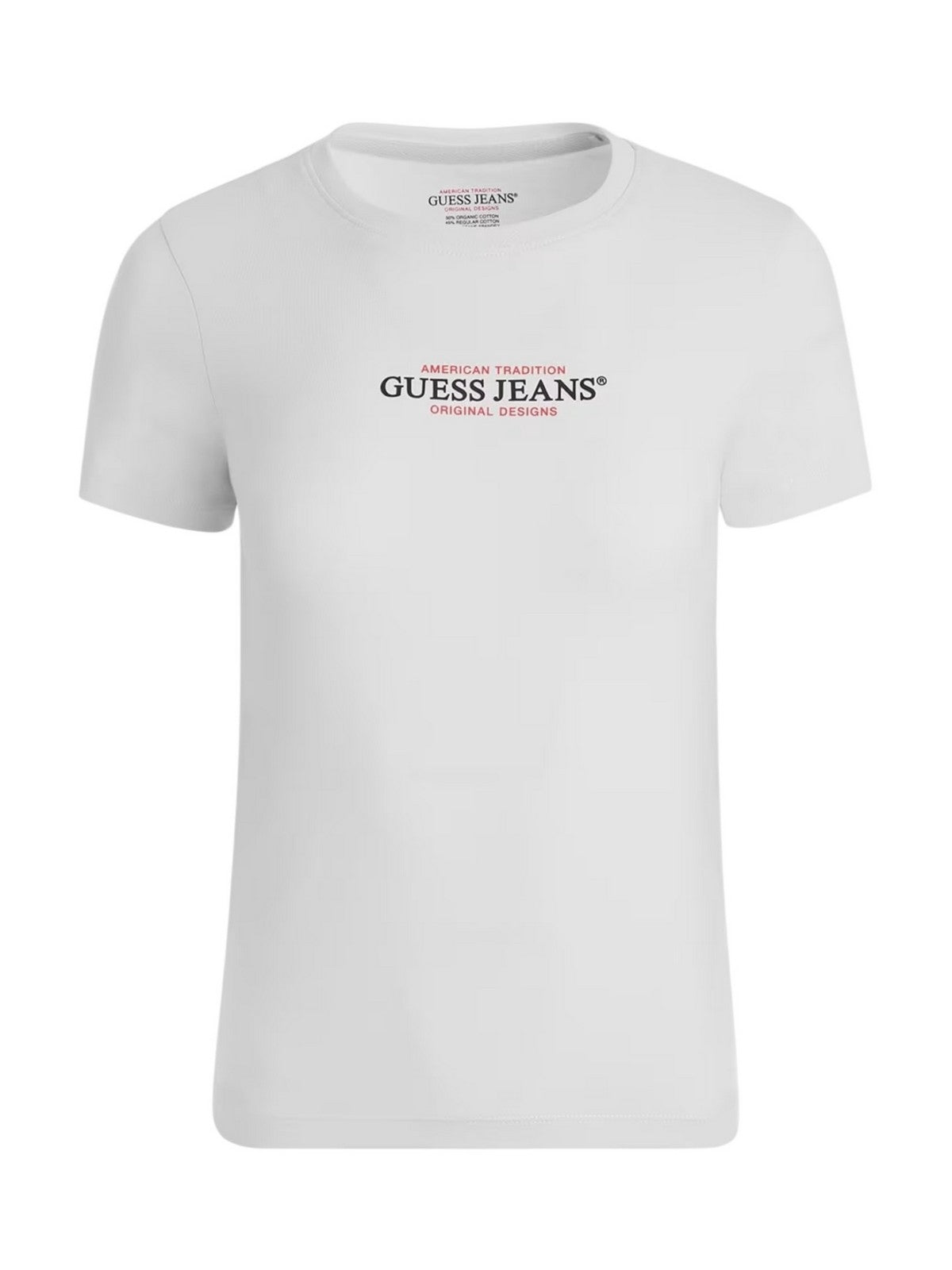 GUESS T-shirt Donna GJ SS CN SLIM AMERICAN TR TEE W4YI03 J1314 G011 Bianco gioboutiqueweb