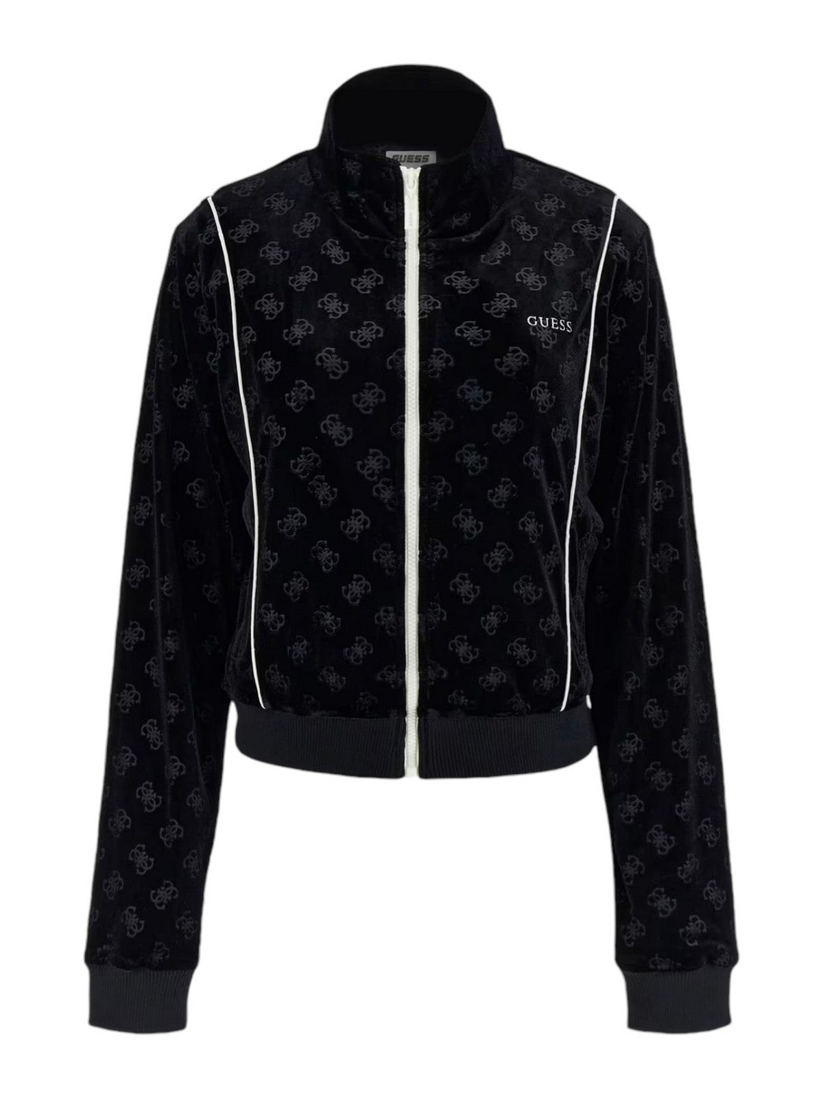 GUESS Felpa Donna KRISSY FULL ZIP SWEATSHIRT V4BQ04 KCHS2 P9YP Nero gioboutiqueweb