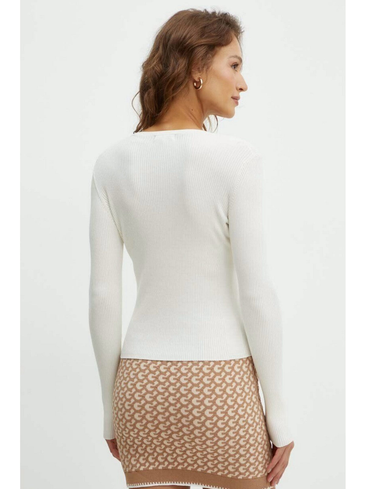 GUESS Maglione Donna BLAIRE VN LS HENLEY SWTR W4YR16 Z2V62 G012 Bianco gioboutiqueweb