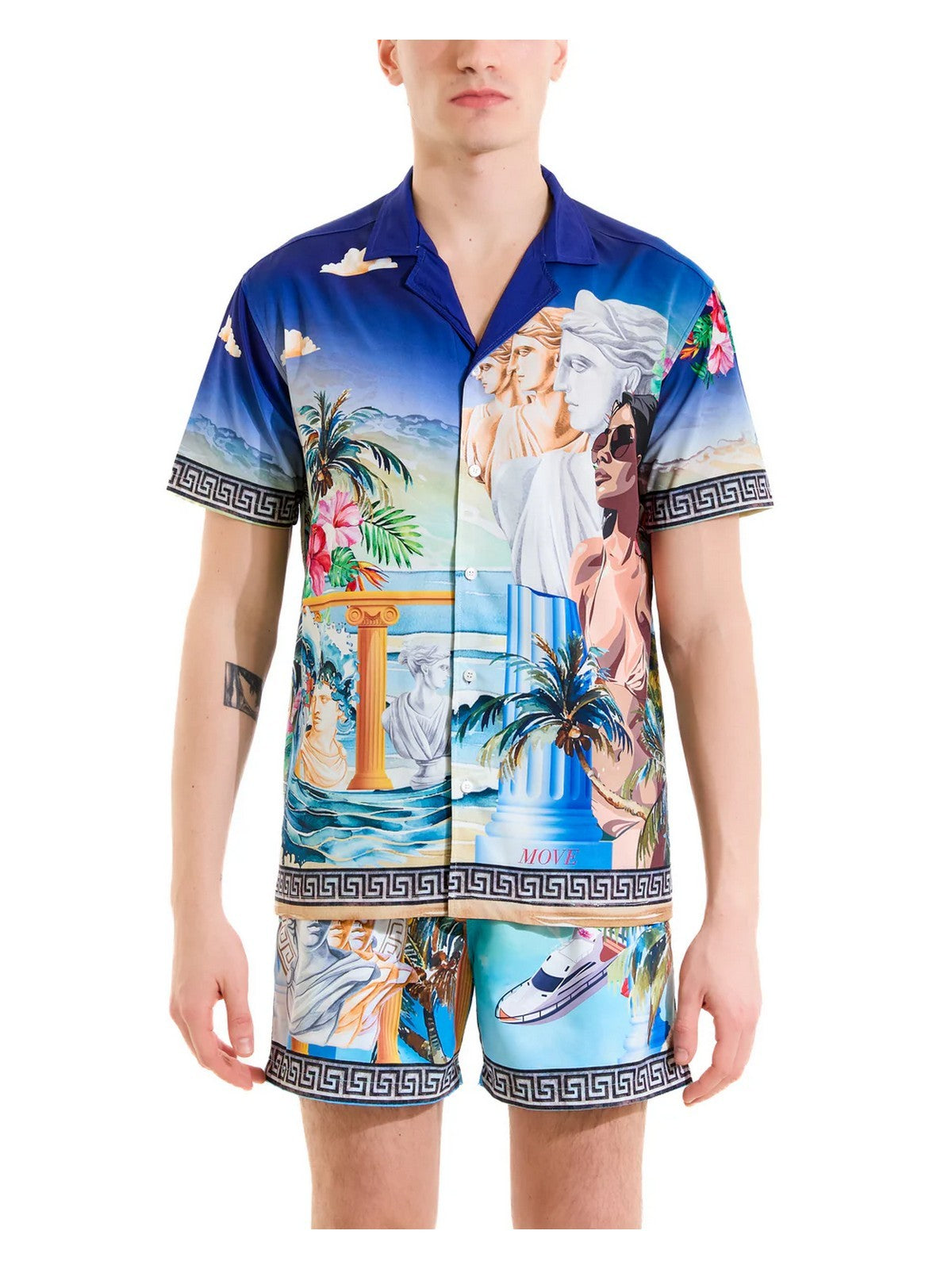 MOVE be different Camicia Uomo CAMICIA BOWLING PRINT E Multicolore