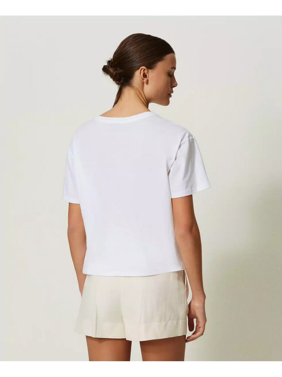 T-shirt bliźniaczy i kursowa kobieta 241TP221A 00001 White