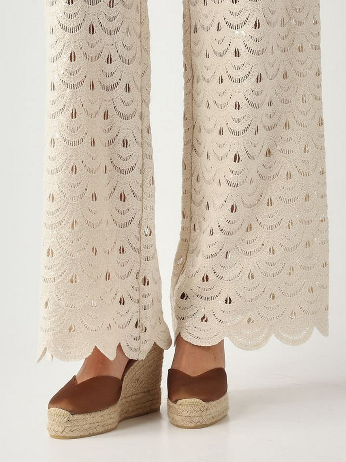 MC2 SAINT BARTH Pantalone Donna INEZ 01719L CROCHET SHELL PAILLETTES 10