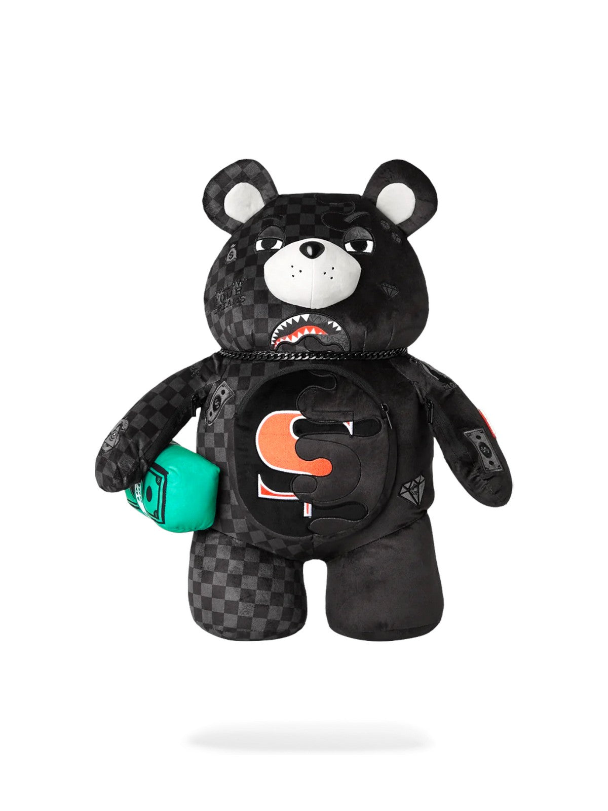 SPRAYGROUND Zaino Uomo UNFINISHED SHARK TEDDY BEAR 910B7476NSZ Grigio gioboutiqueweb