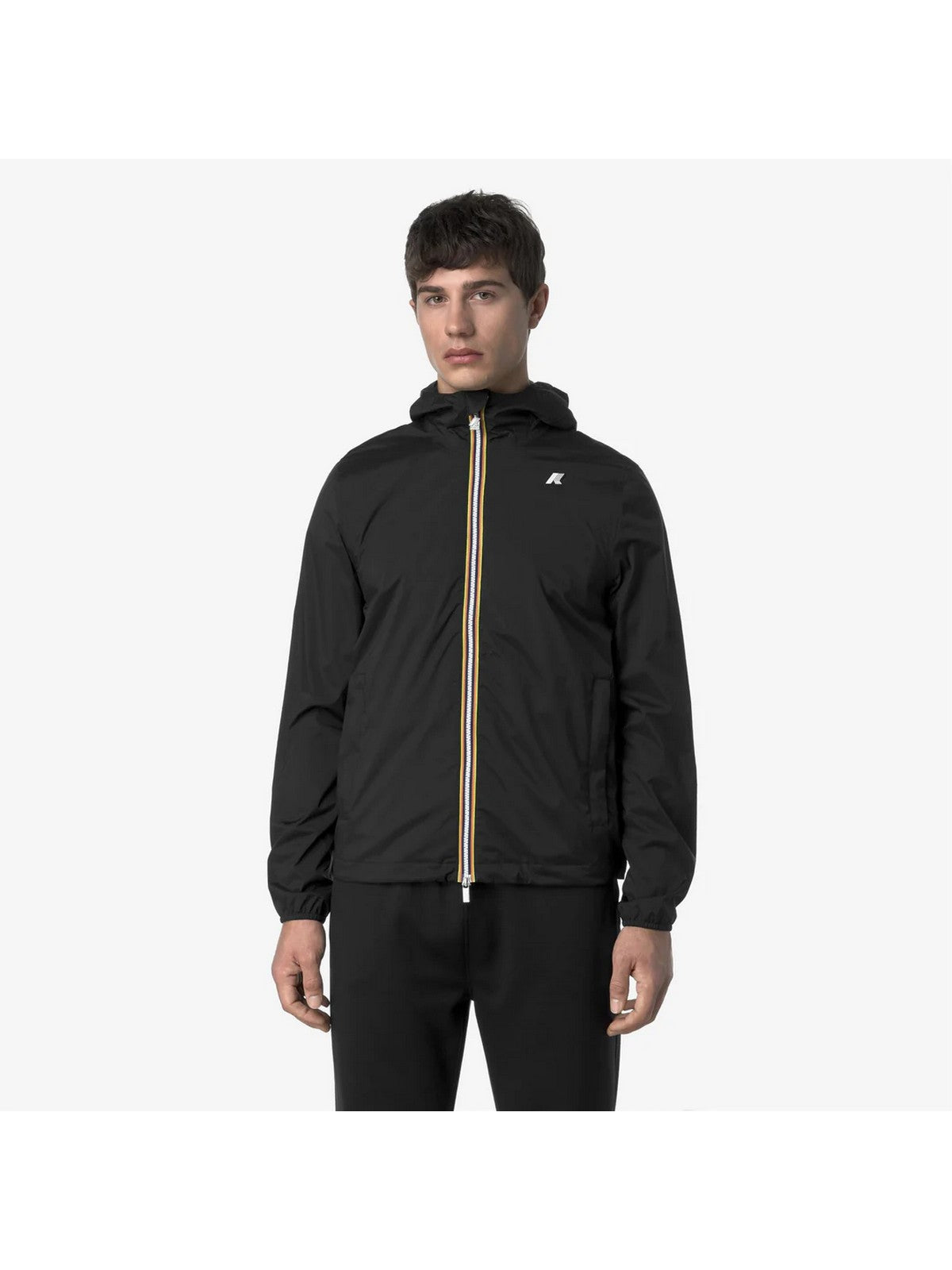 K-WAY Giubbino Uomo Jack stretch nylon jersey K3123UW USY Nero gioboutiqueweb