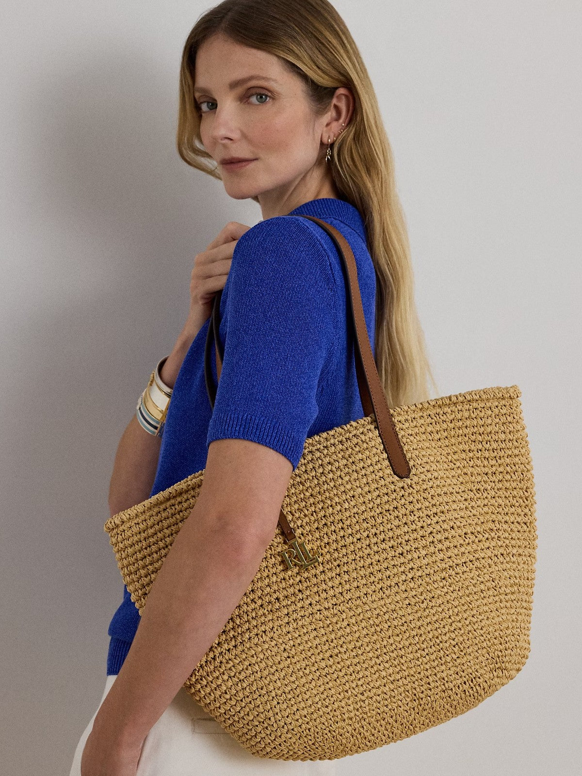 LAUREN RALPH LAUREN Borsa Donna LAINEY LG TT-TOTE-LARGE 431982179 001 NATURAL/LAUREN TAN