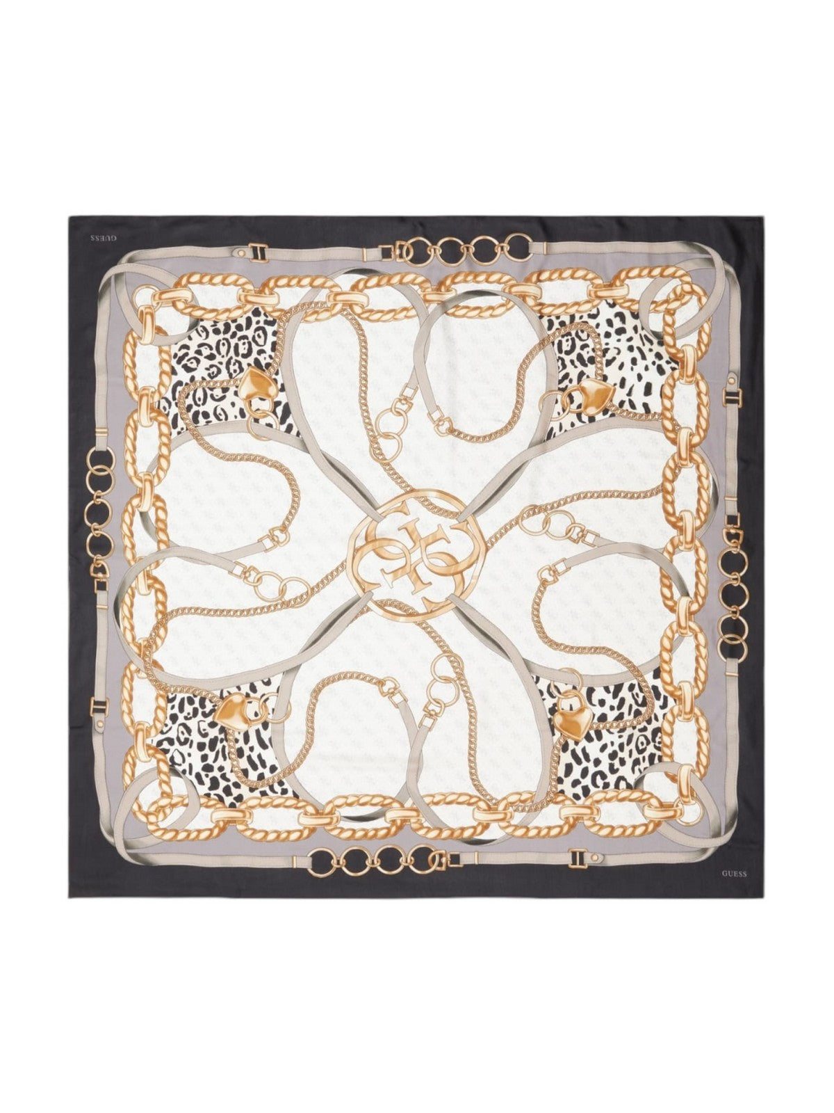 GUESS Sciarpa Donna FOULARD 130X130 AW5226 SIL30 BLA Nero gioboutiqueweb