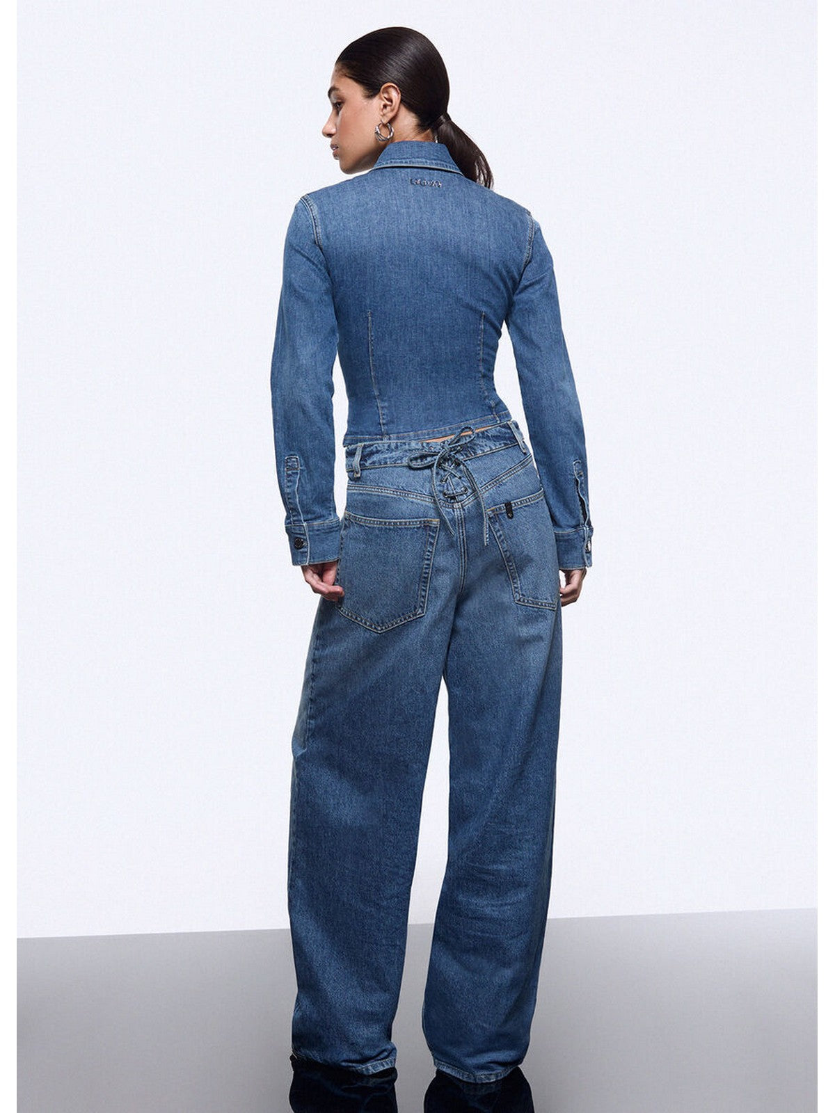 LIU JO feat. ELODIE Camicia Donna UA6507D0399 79157 Den.md.Blue intrecci