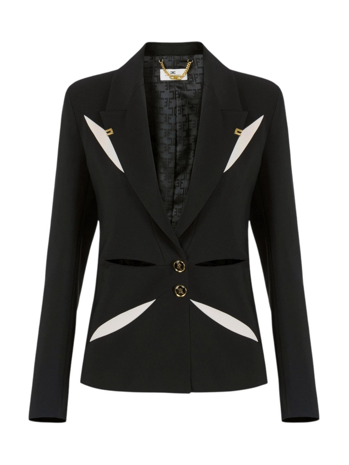ELISABETTA FRANCHI Giacca Donna GI19861E2 685 NERO/BURRO