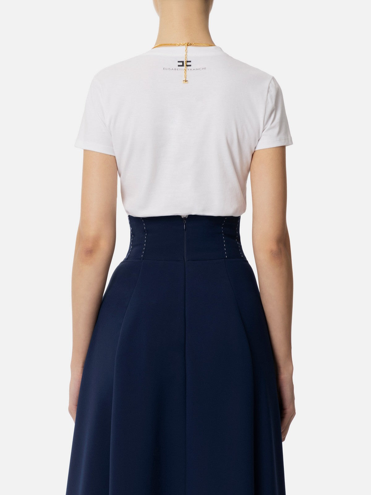 ELISABETTA FRANCHI T-shirt Donna MA00651E2-270 Bianco gioboutiqueweb