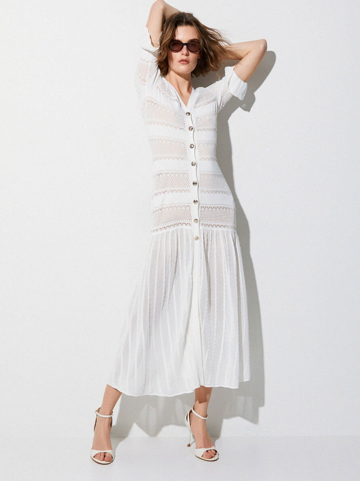 LIU JO BLACK Abito Donna CA6242MS55N P9636 Gleam white
