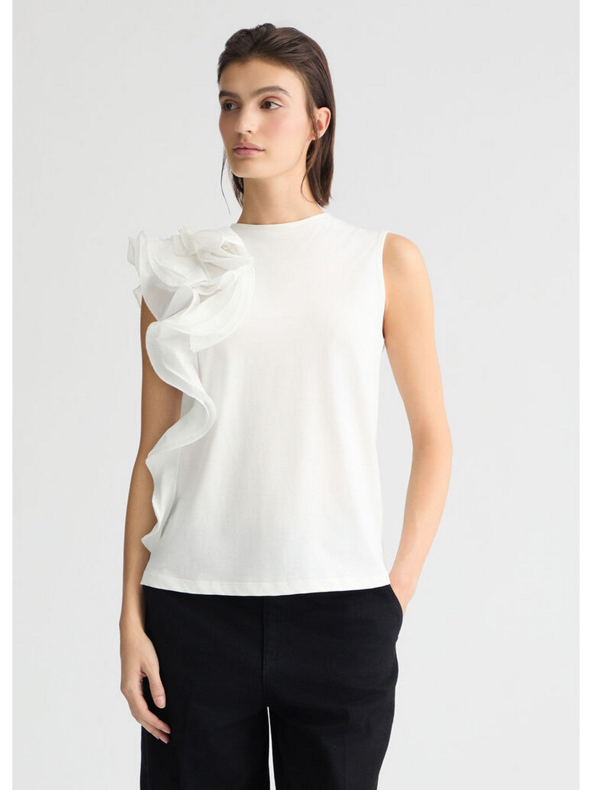 LIU JO BLACK T-shirt Donna CA5005J6308 X0256 Bianco gioboutiqueweb