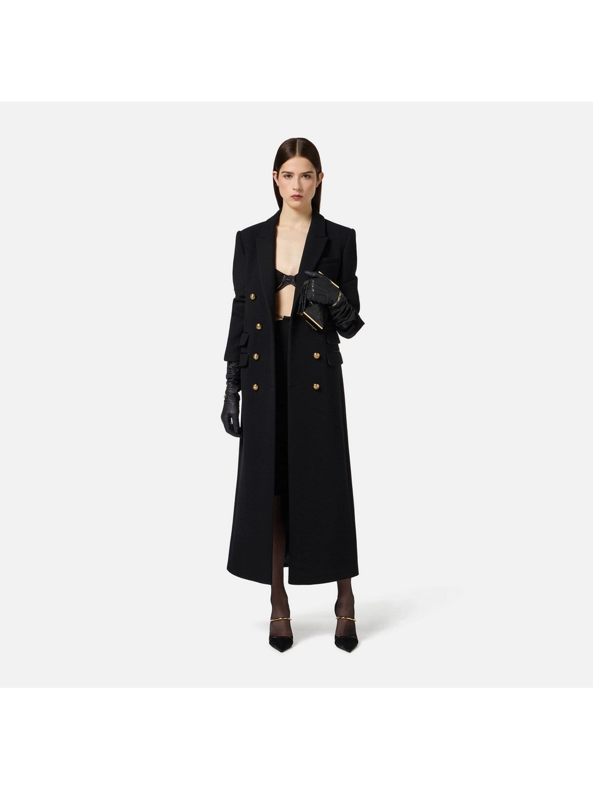 ELISABETTA FRANCHI Cappotto Donna CP00256E2 110 Nero gioboutiqueweb