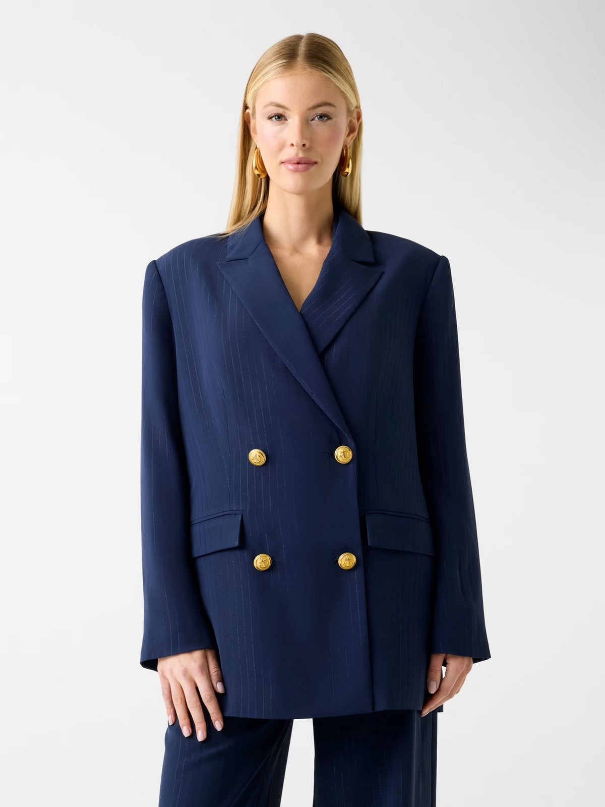 MARCIANO Giacca Donna NICLA DOUBLE BREASTED BLAZER 6RGN10 7438A FBEK SUITING BLUE PINSTRI