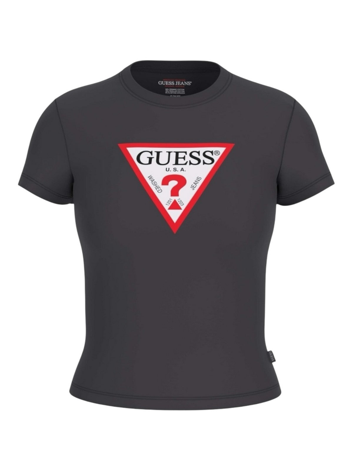 GUESS T-shirt Donna GJ SS CN SLIM ICONIC TEE W4YI04 J1314 JBLK Nero gioboutiqueweb