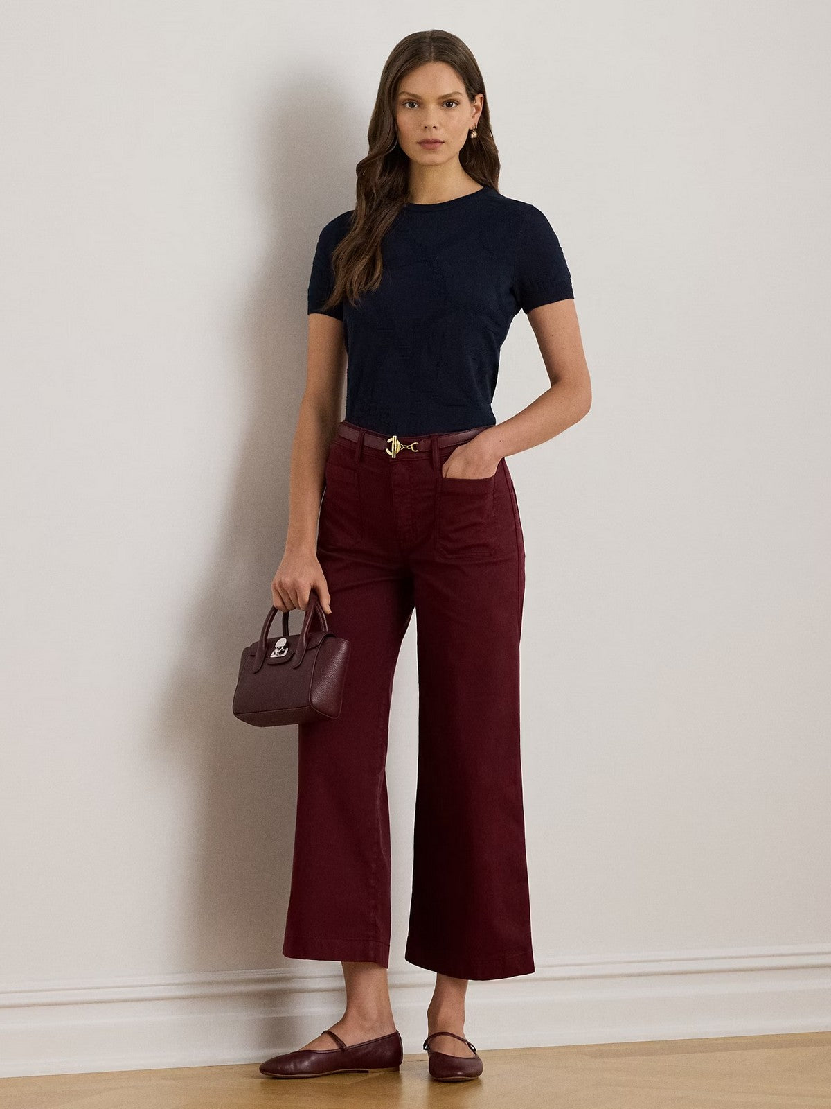 LAUREN RALPH LAUREN Maglia Donna EYELAH-SHORT SLEEVE-PULLOVER 200P03475 002 LAUREN NAVY