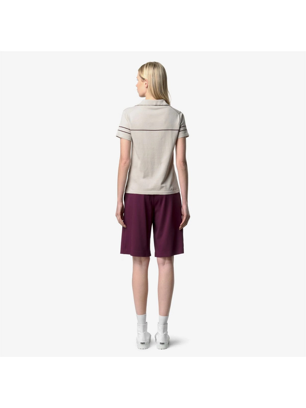 K-WAY Polo Donna MAZARDY STRIPES K11715W C36 BEIGE LT - Violet Bu