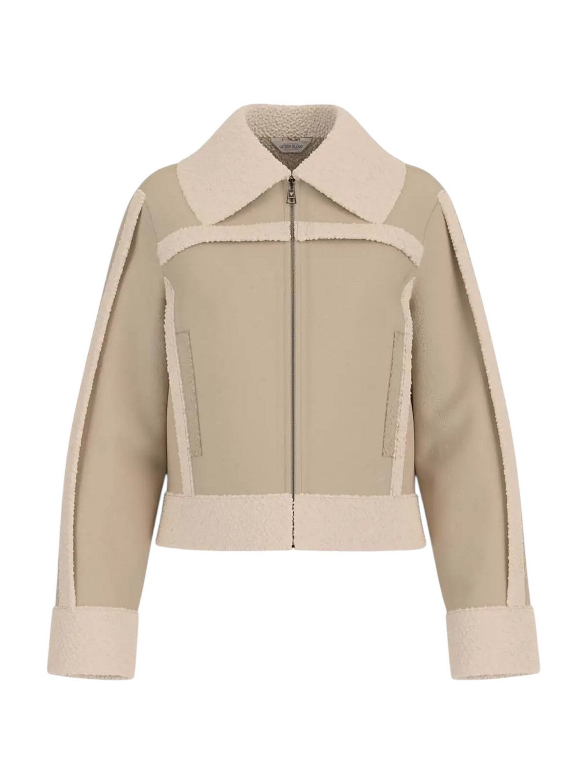 GUESS Giubbino Donna GJ FAUX SHEARLING JKT W5BL13 W1862 A117 SAFARI TAN