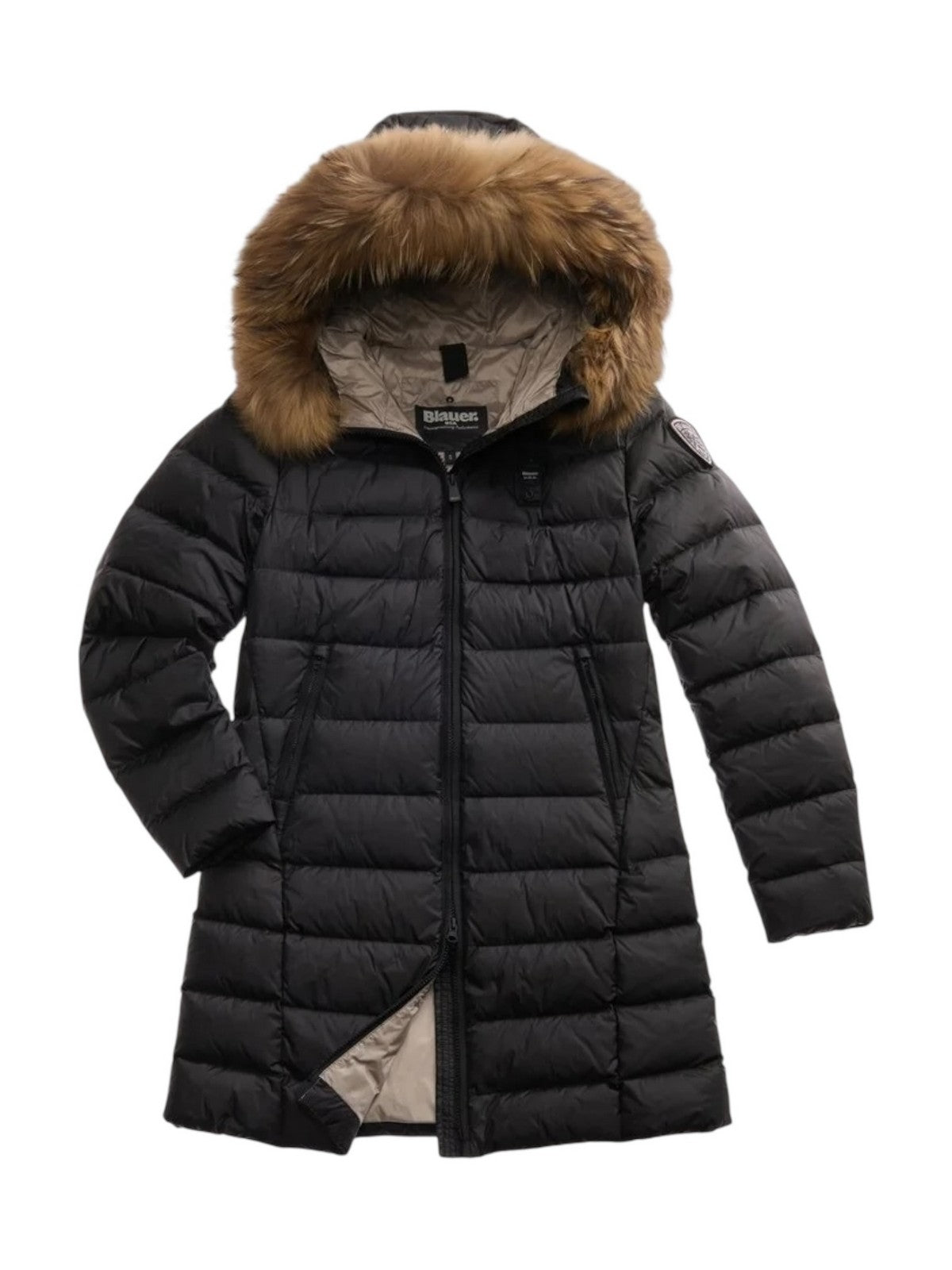 BLAUER Piumino Donna Kristin 25WBLDK03103 006047 999EI NERO interno BEIGE 301