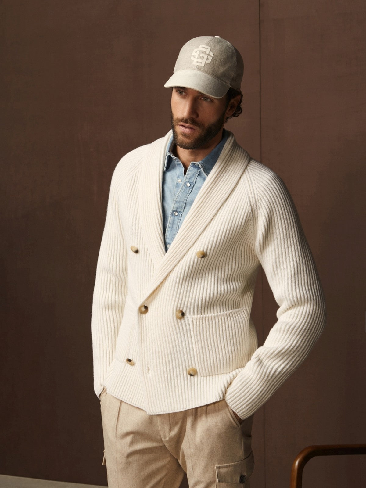 GRAN SASSO Cardigan Uomo 13183/25072 001 Bianco