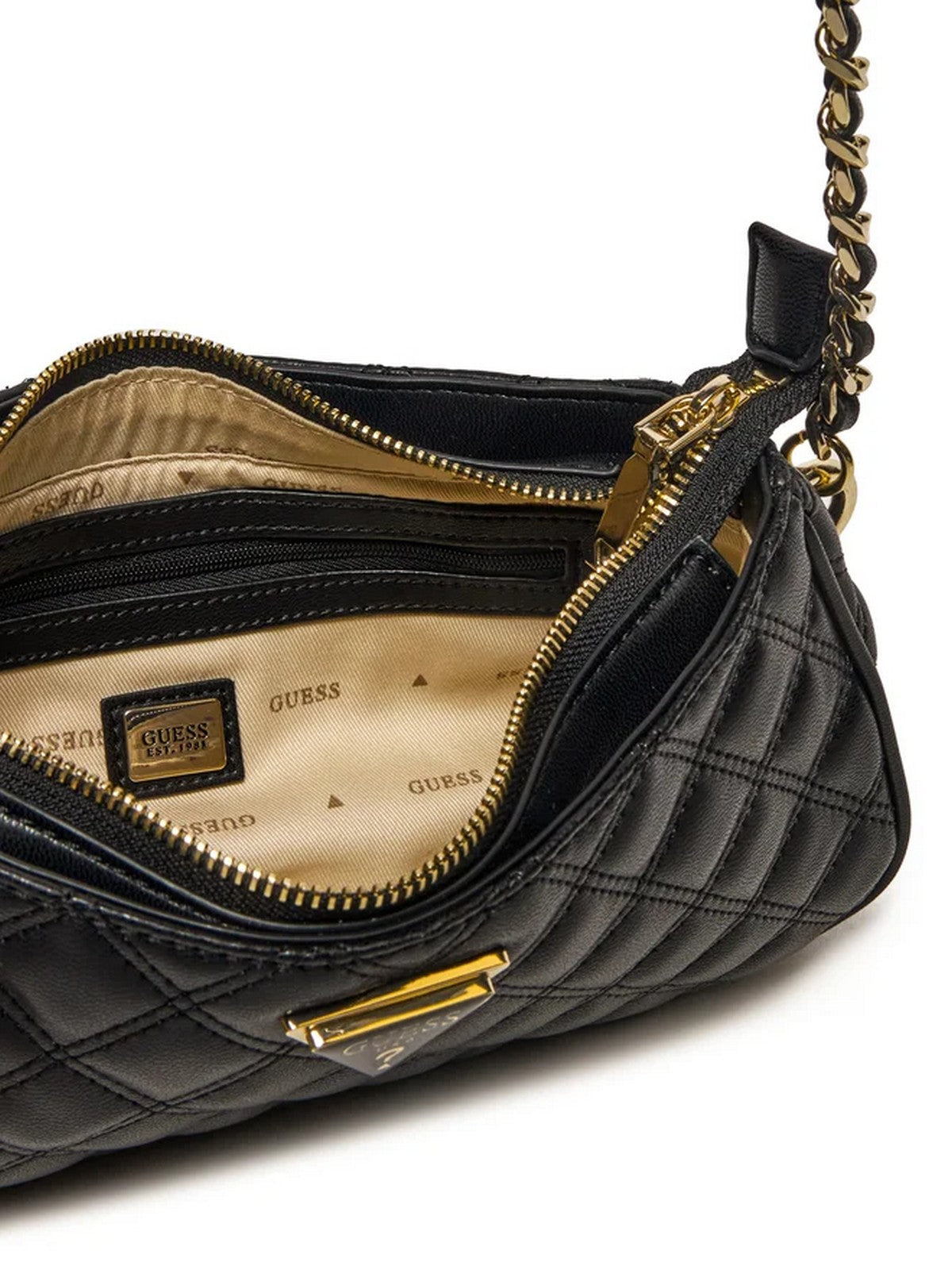 GUESS Borsa Donna GIULLY TOP ZIP SHOULDER BAG HWQG87 48160 BLA Nero gioboutiqueweb