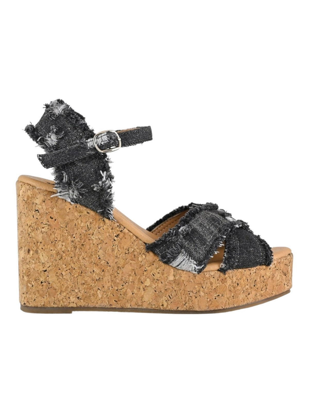 COLORS OF CALIFORNIA Sandalo Donna Jute wedge Denim & Cork HC.CAPRI14 BLA BLACK