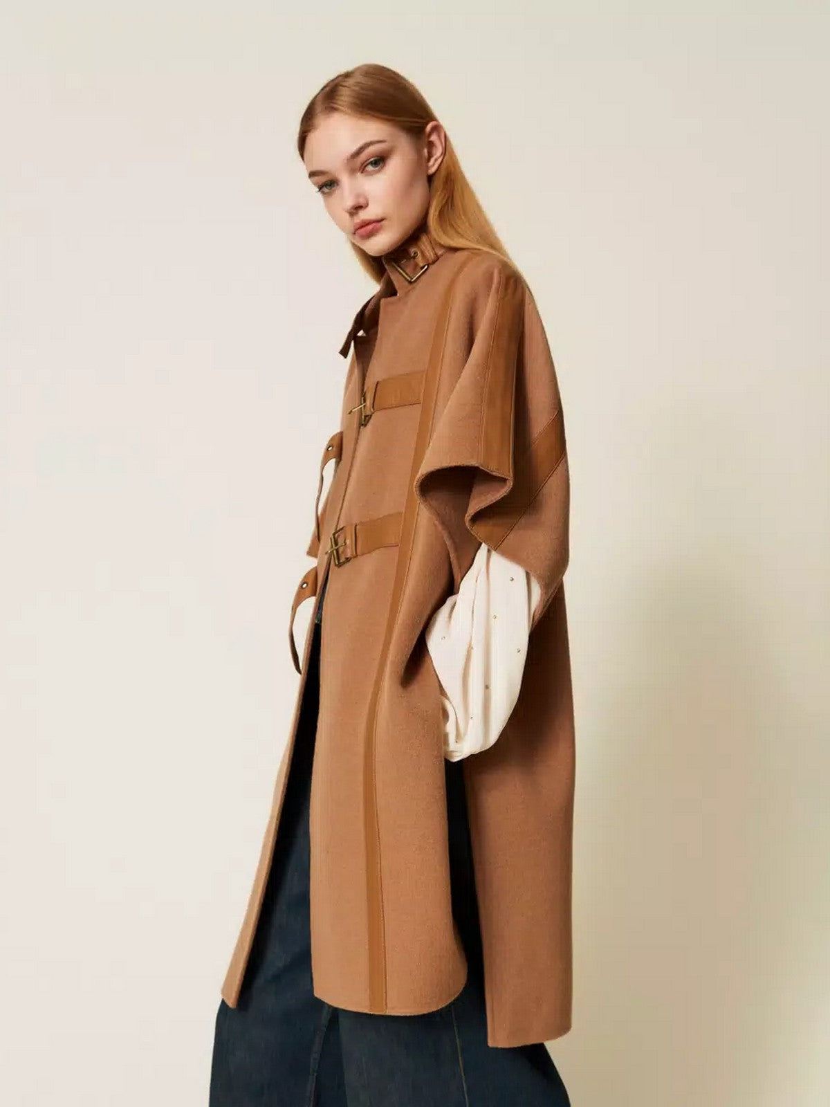 TWINSET Mantella Donna PANNO DOUBLE 252TP2073 11754 SANDY BROWN