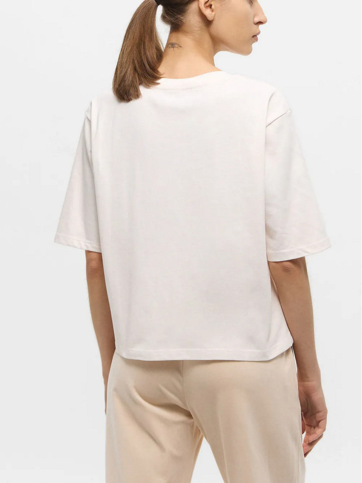 GUESS SPORT T-shirt Donna RHINESTONE BEAR BOXY V5RI09 I3Z14 G6K5 Bianco gioboutiqueweb