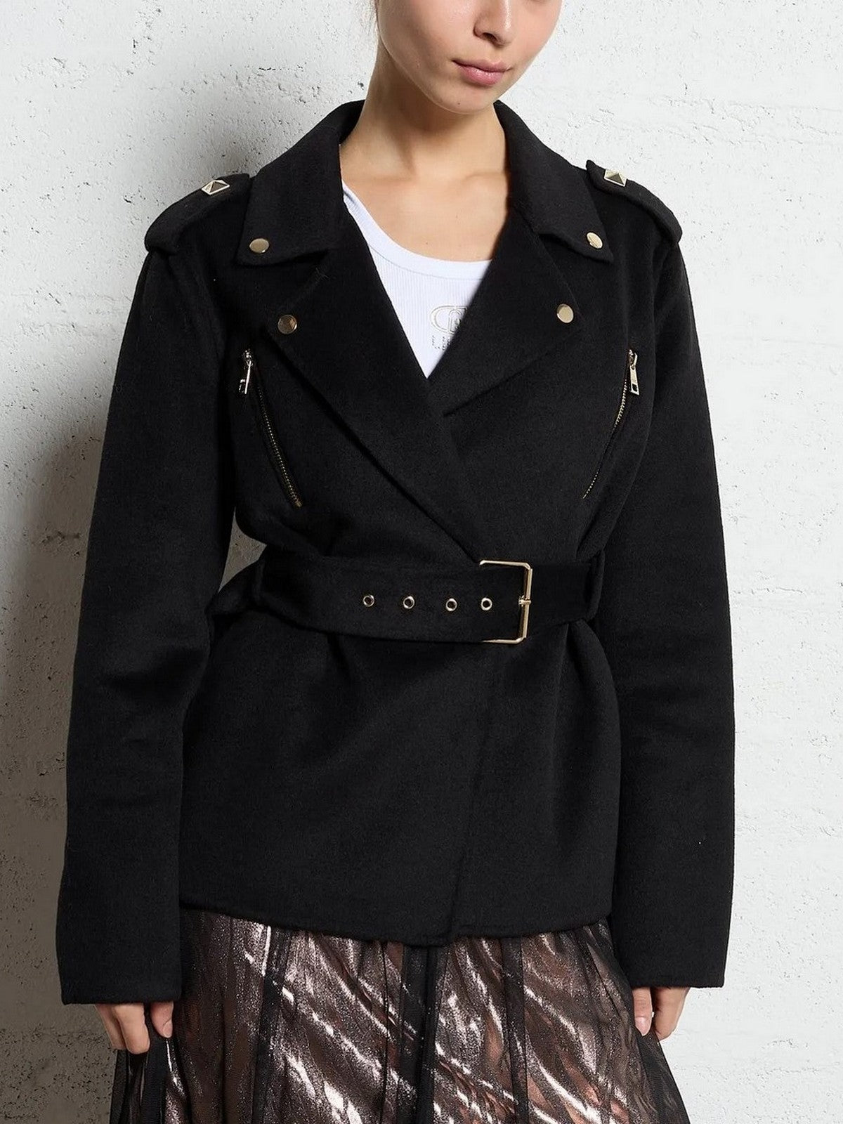 LIU JO WHITE Cappotto Donna WF4061T4627 22222 Nero gioboutiqueweb