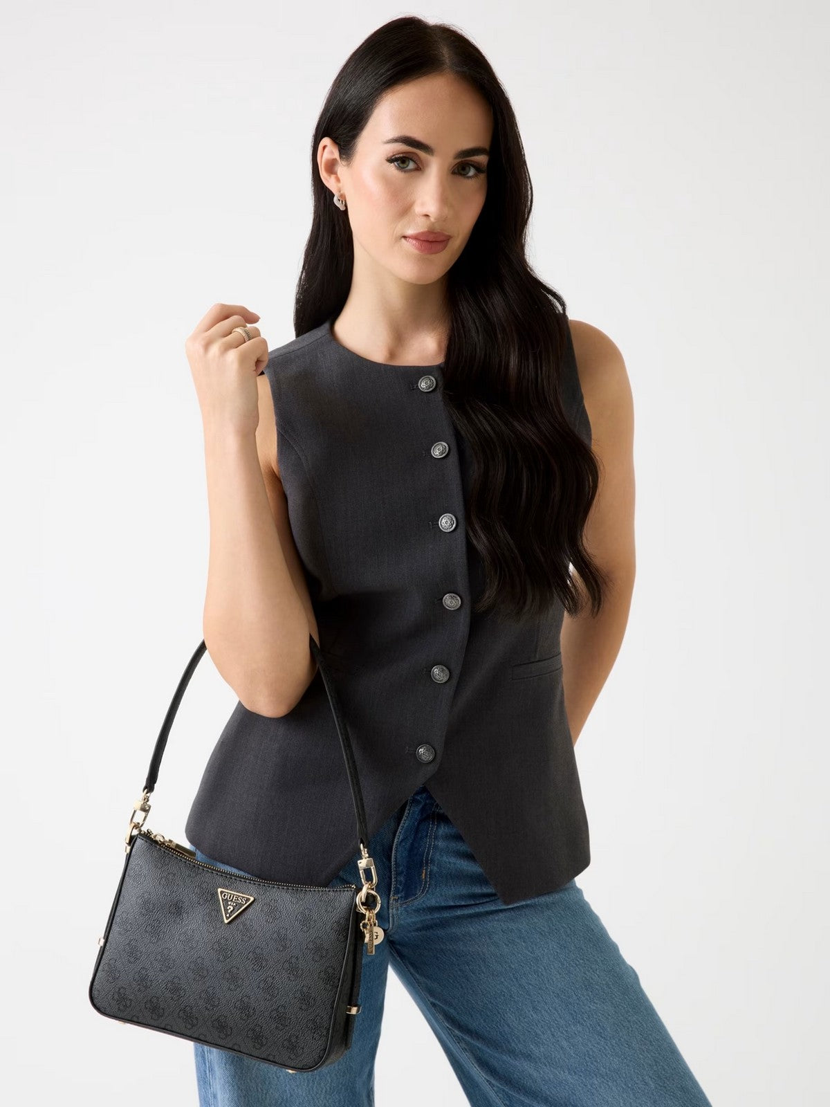 GUESS Borsa Donna NOELLE II CNVRTBLE XBODY FLAP HWESG9 51018 CLO COAL LOGO