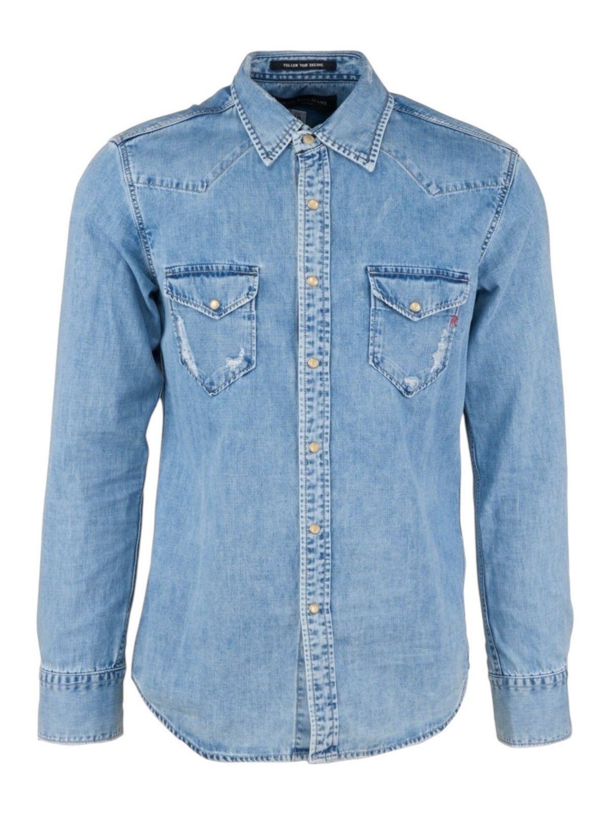 REPLAY Camicia Uomo M4023C00026C80A 009 Blu gioboutiqueweb