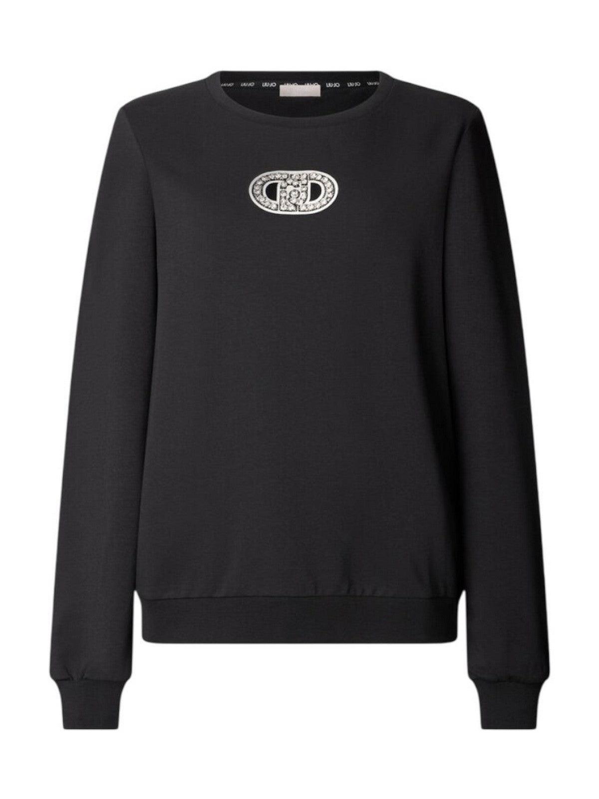 LIU JO SPORT Felpa Donna TA6073FS090 P9298 Nero/logo strass
