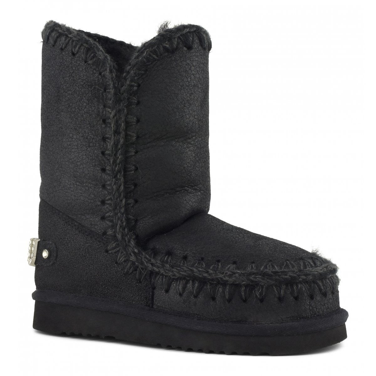 MOU Stivali e Stivaletti Donna Eskimo 24 rhinestones logo MU.FW101037B CBKG Cracked Black