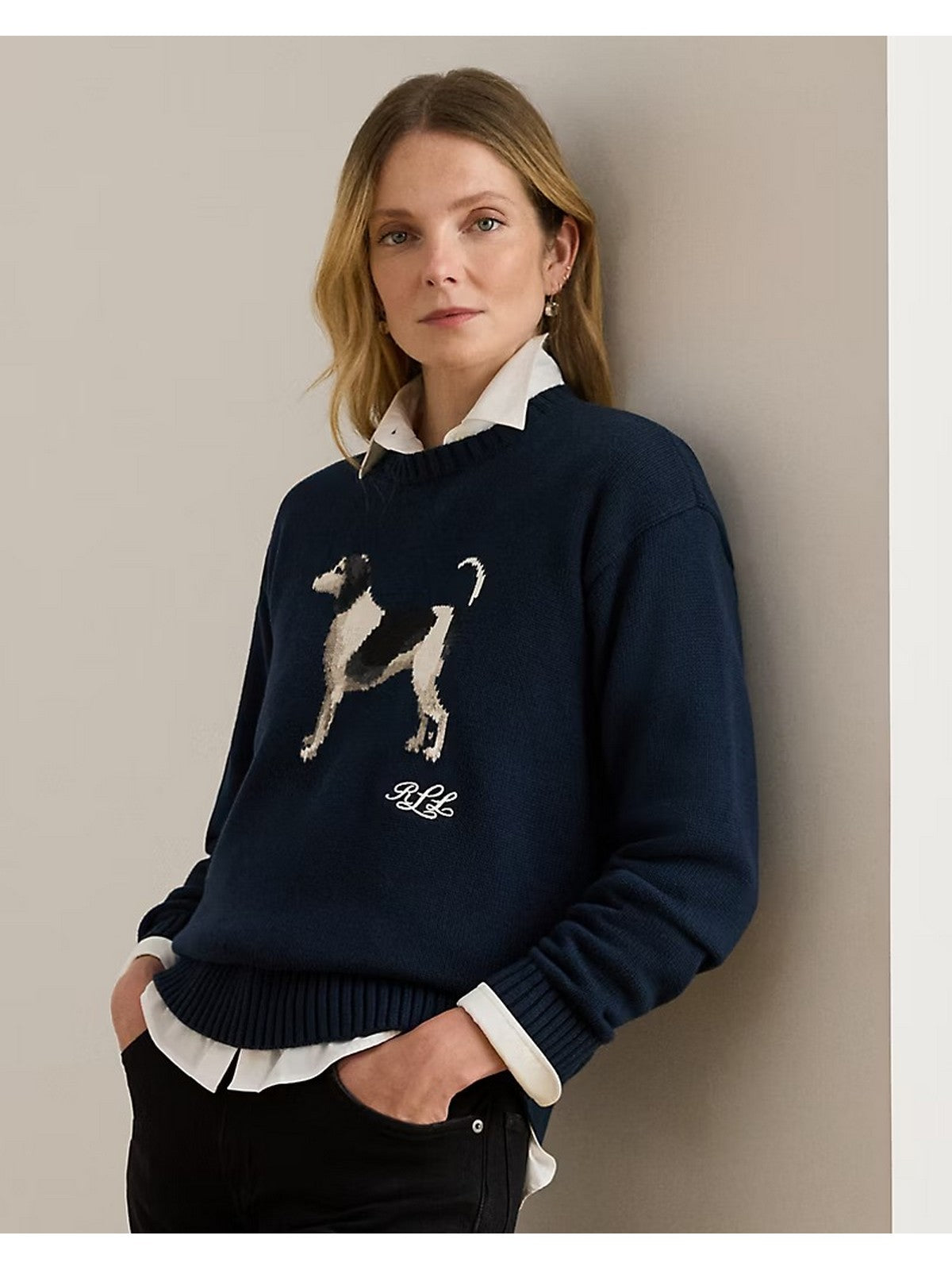 LAUREN RALPH LAUREN Maglione Donna RIEDNEE-LONG SLEEVE-PULLOVER 200P02075 001 LAUREN NAVY