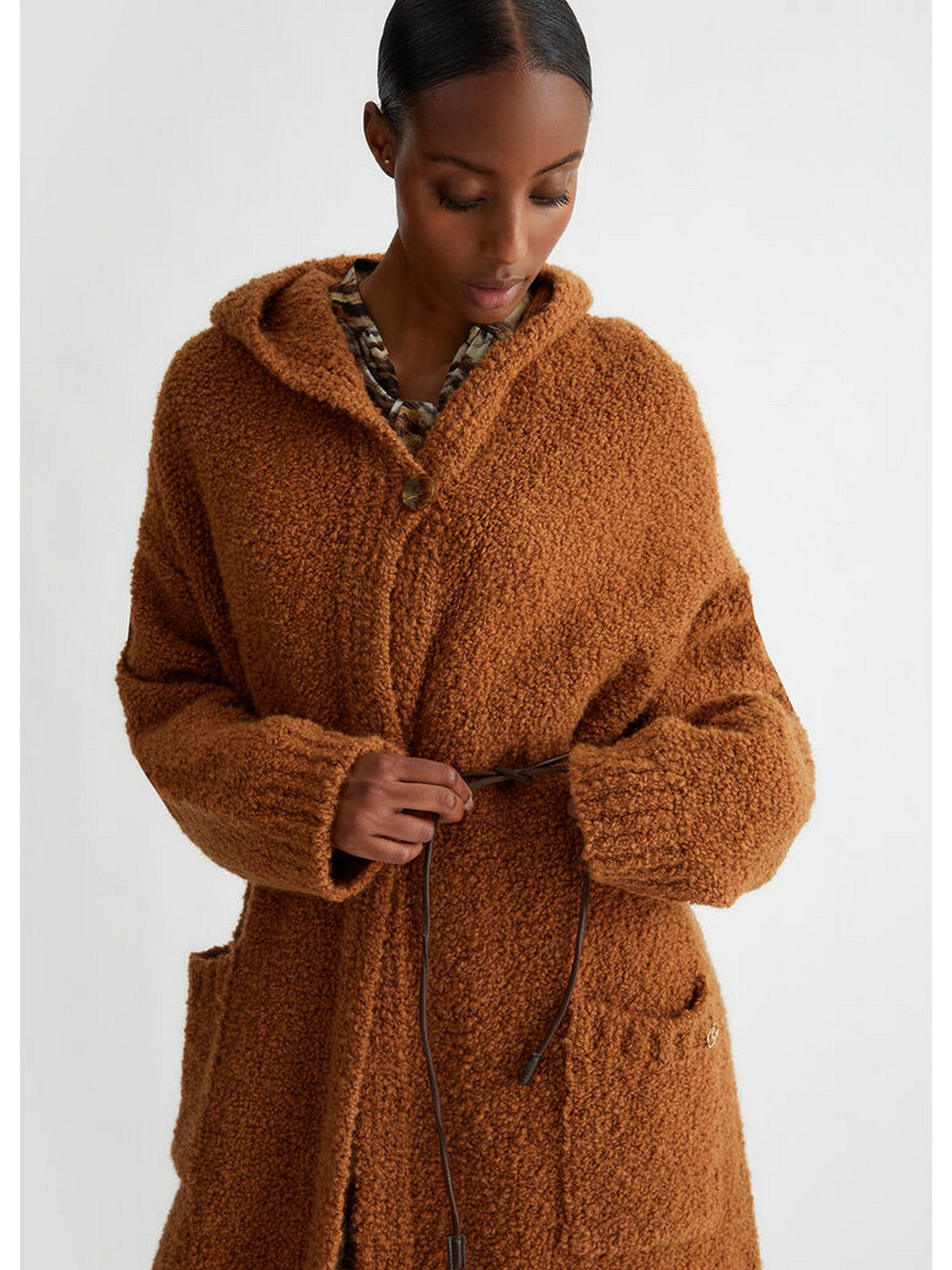 LIU JO WHITE Cappotto Donna WF4520MA26O 81029 Marrone gioboutiqueweb