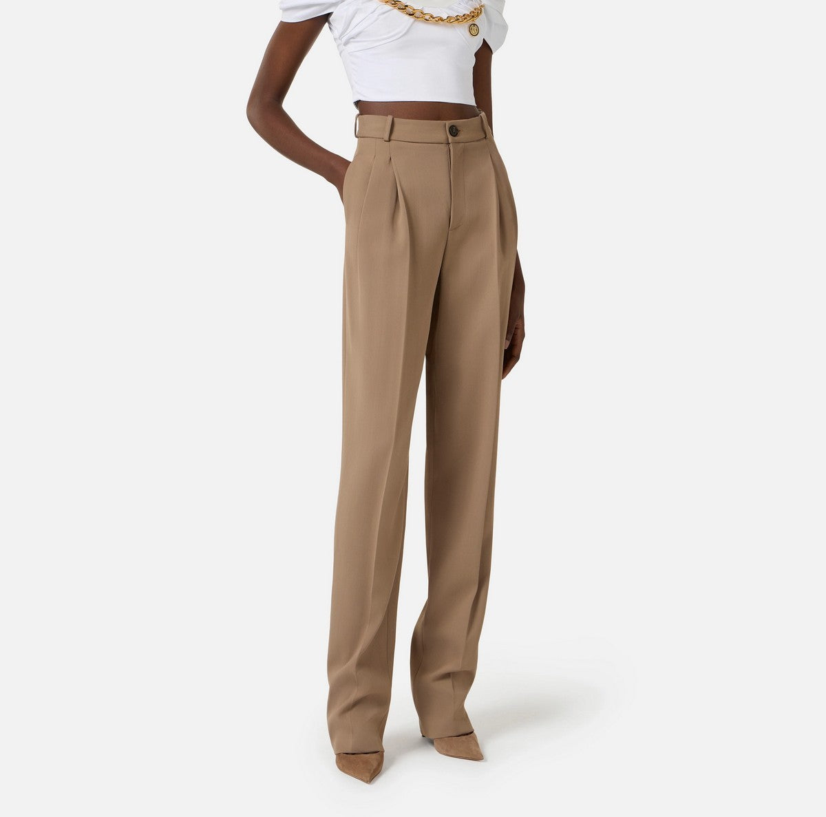 ELISABETTA FRANCHI Pantalone Donna PA17661E2 229 ARGILLA