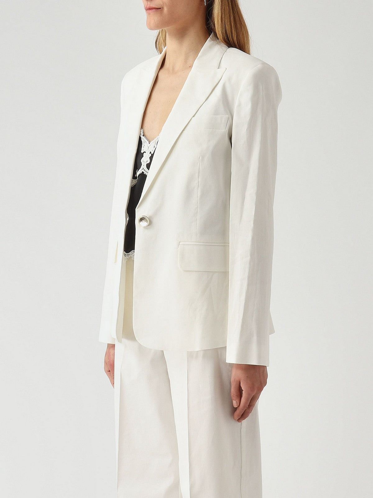 PINKO Giacca Donna FREDA GIACCA LINO STRETCH 106597-A34I Z05 BIANCO-BIANCANEVE