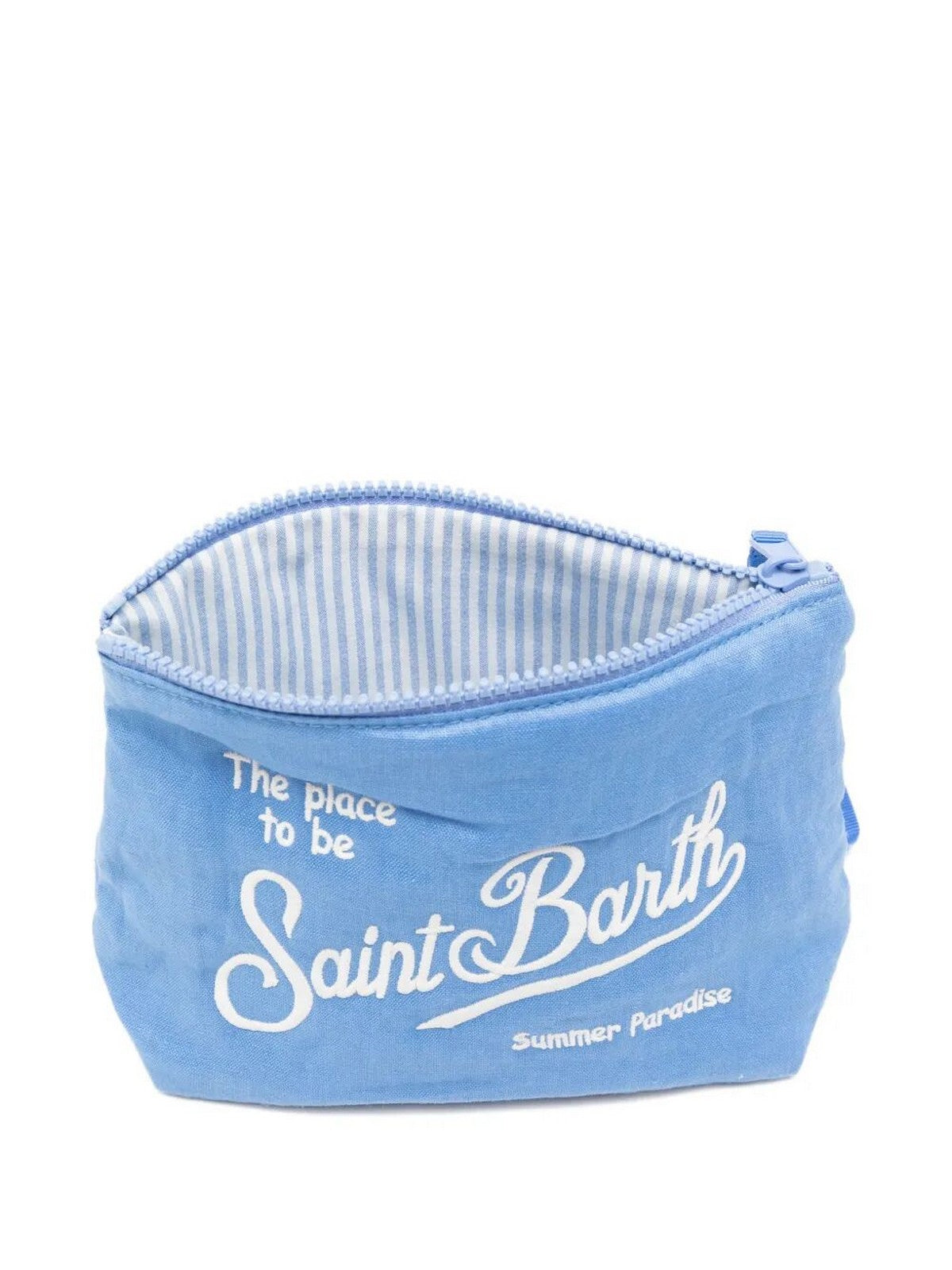 MC2 SAINT BARTH Pochette Unisex adulto ALINE SOFT LINEN 00551L VINTAGE 17M CLOUD BLUE EMB