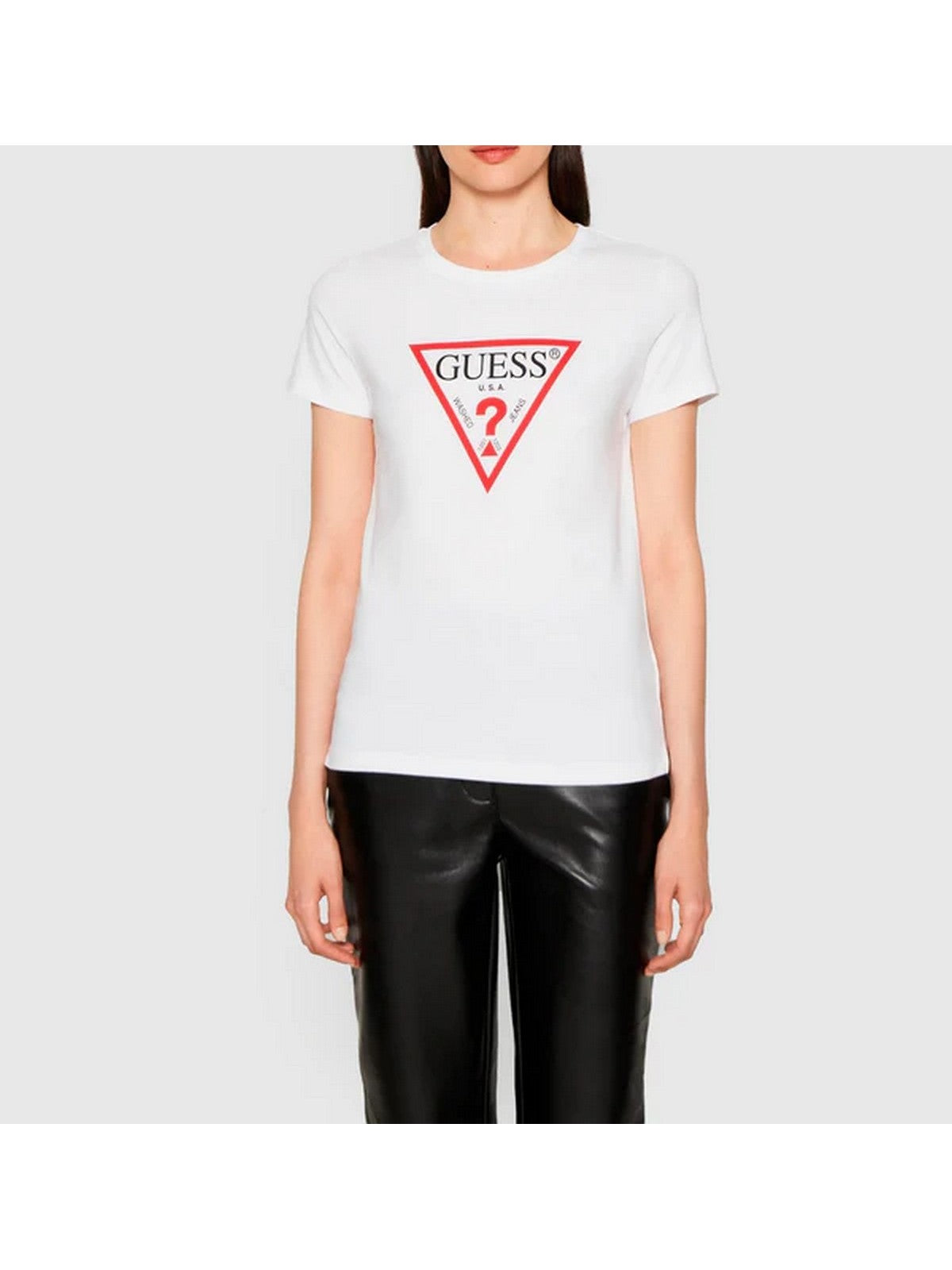 GUESS T-shirt Donna GJ SS CN SLIM ICONIC TEE W4YI04 J1314 G011 PURE WHITE gioboutiqueweb