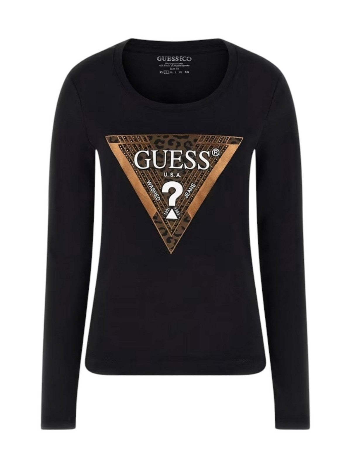 GUESS T-shirt Donna GJ SS CN SLIM SIMPLE TEE W5BI57 J1314 JBLK Jet Black A996
