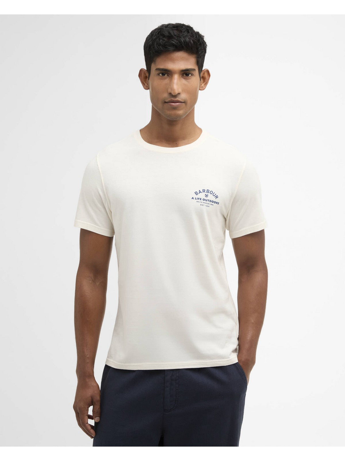 BARBOUR T-shirt Uomo CRANMER LOGO T-SHIRT MTS1441 WH32 WHISPER WHITE