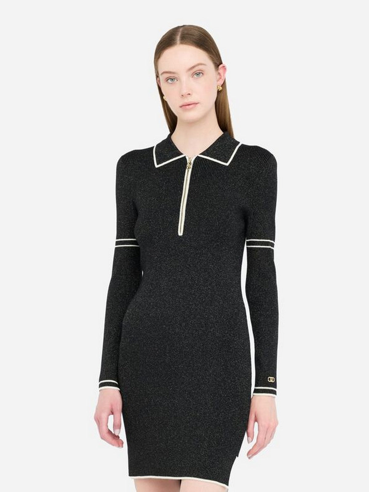 LIU JO SPORT Abito Donna TF5028MS49I A4345 Nero lux/bco latte