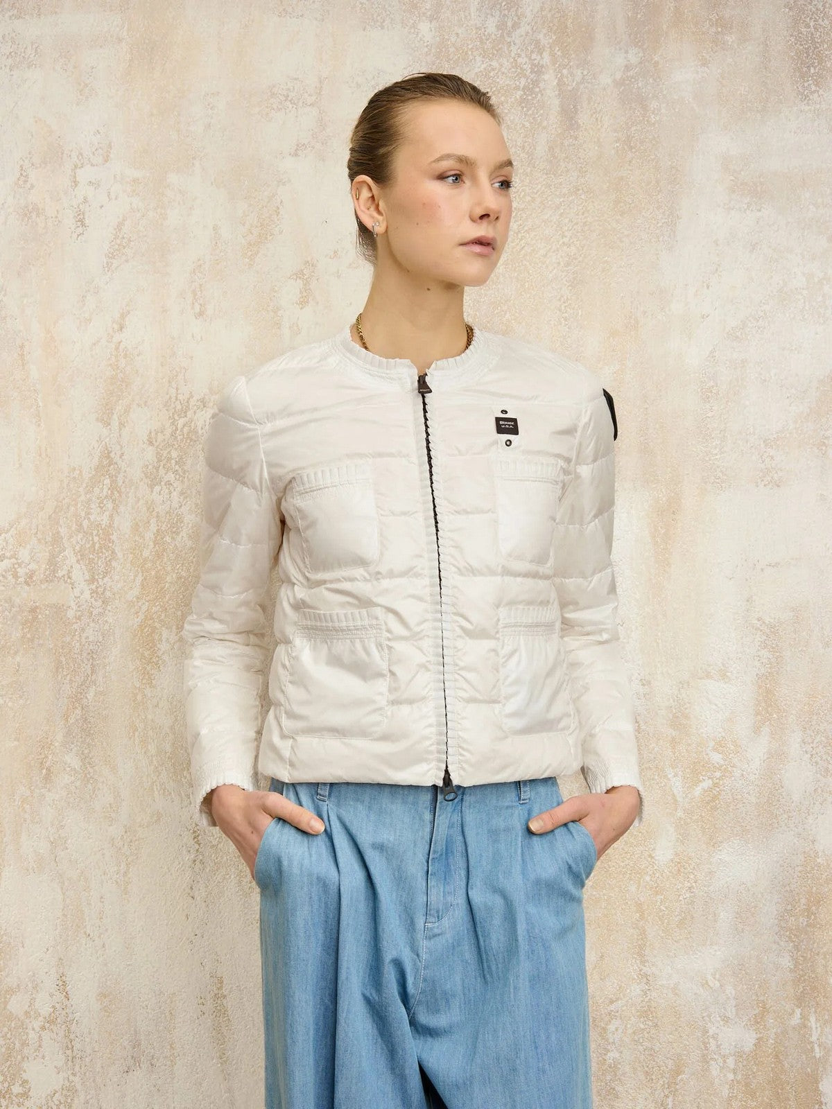 BLAUER Piumino Donna ROSA 25SBLDC03007 006950 100 Bianco gioboutiqueweb