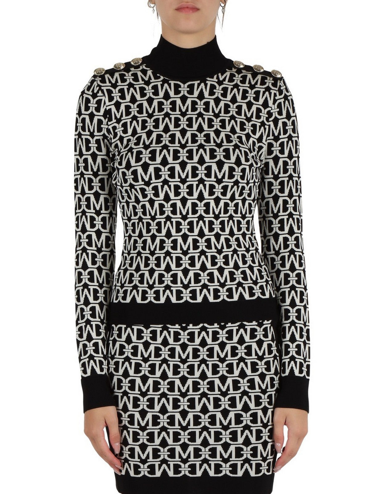MARCIANO Maglione Donna Mati Allover Jacquar 4YGR20 5036Z FJ42 Nero gioboutiqueweb